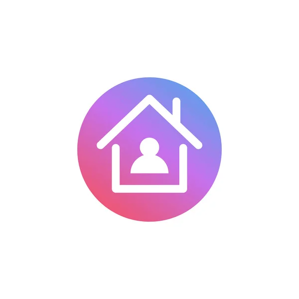 Икона концепции Stay Home. Дом с символом людей. Векторная EPS 10 — стоковый вектор