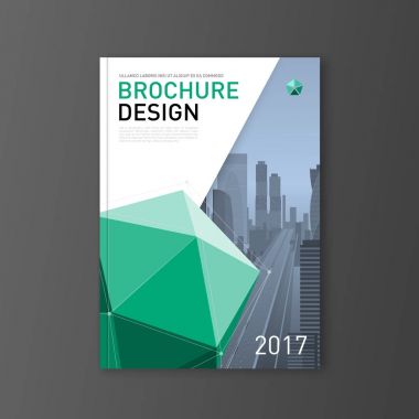 Kurumsal broşür kapak tasarım şablonu lowpoly 3d sağlam.