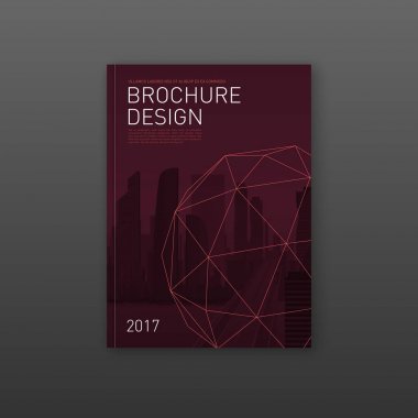 İnşaat veya teknoloji şirketi için broşür kapak tasarım şablonu