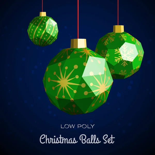 Düşük Poli neşeli Noel topları illüstrasyon vektör