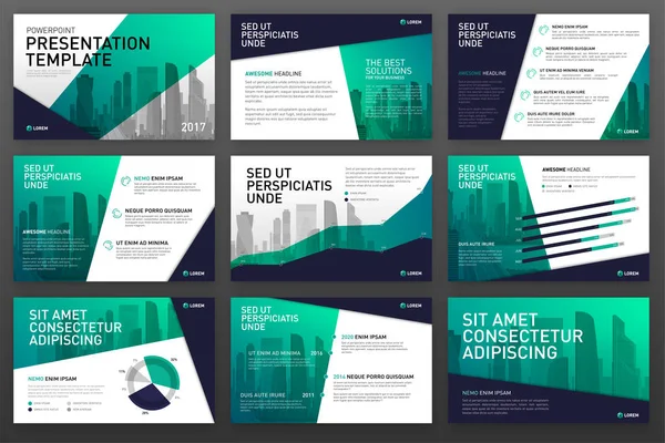 Plantillas de presentación empresarial con elementos infográficos — Archivo Imágenes Vectoriales