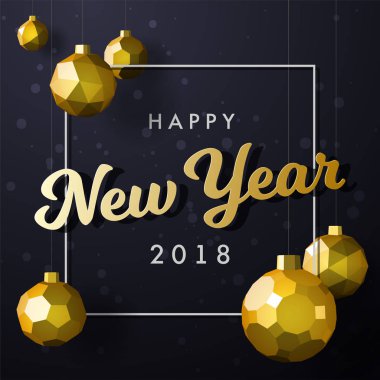 Düşük Poli neşeli Noel dekorasyonu topları illüstrasyon vektör