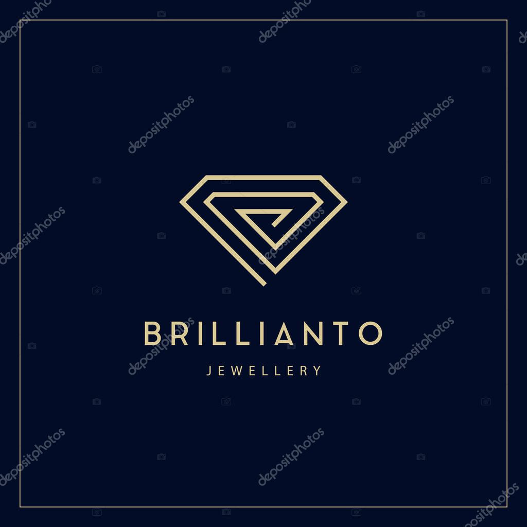 Jewelry company logotype for corporate identity. Jewelry icon.