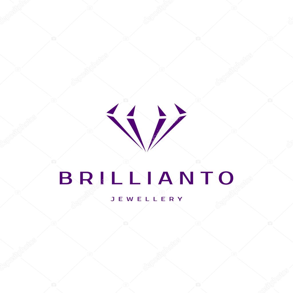 Jewellery company logotype. Jewelry icon. Diamond vector illustration.