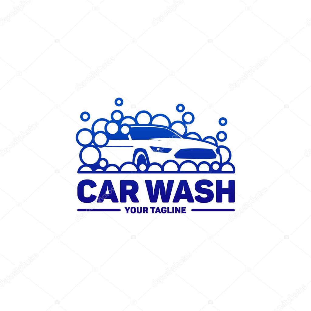 Car washing logo template. Auto washing service logotype design.