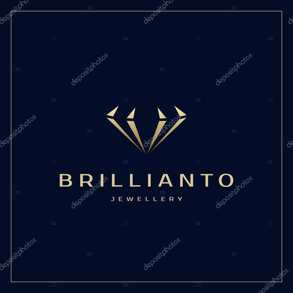 Jewellery company logotype. Jewelry icon. Diamond vector illustration.