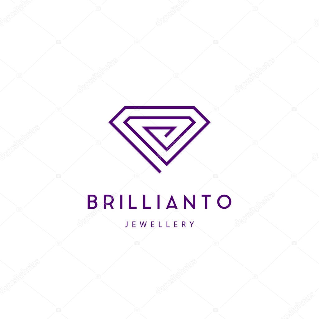 Jewelry company logotype. Jewelry icon. Diamond sign vector illustration
