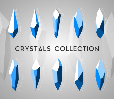 Geometrik izole 3d kristalleri ayarla