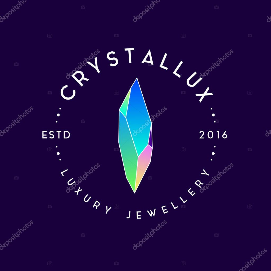 Modern vector jewellery or bijouterie logo concept for jewel boutique or jewellery company.