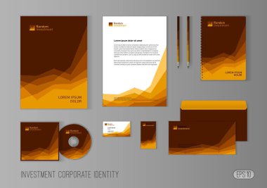Yatırım şirketi için kurumsal kimlik şablon