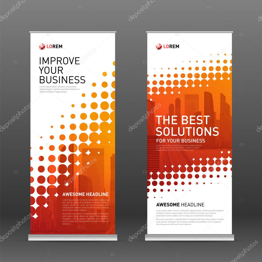 Industrial roll up banner design template
