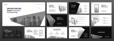 İş için modern sunum şablonları ayarlandı