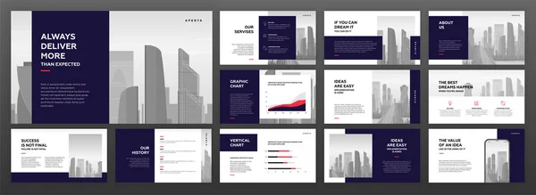 Modern presentation templates set for business — Stock Vector