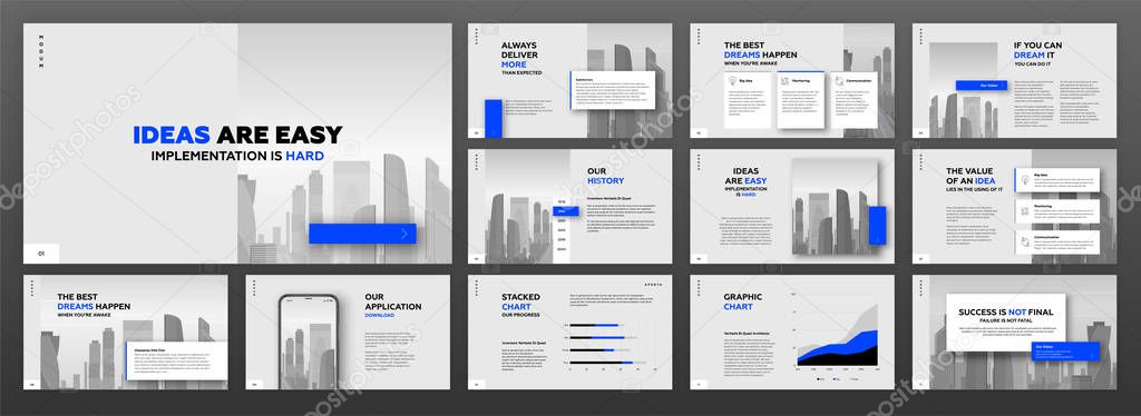 Modern presentation templates set for business