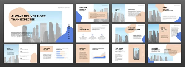 Zestaw nowoczesnych minimalistycznych szablonów prezentacji — Wektor stockowy