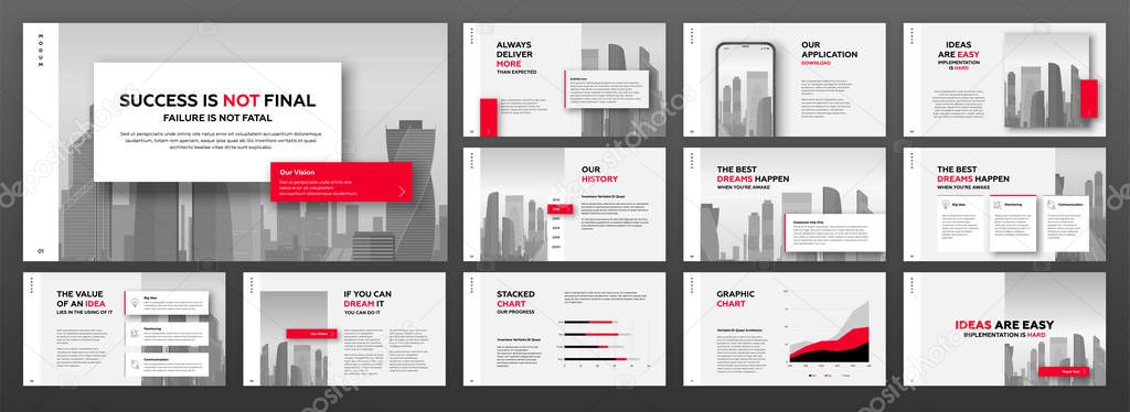 Modern presentation templates set for business