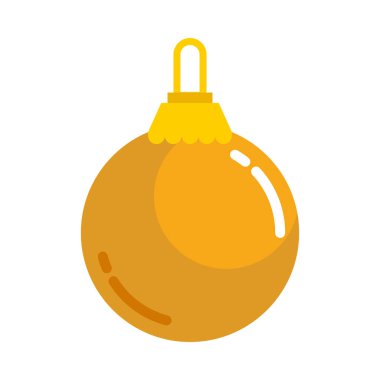 Altın düz Noel top vektör çizim