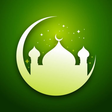 Yeşil Eid Mubarak vektör grafik kartı