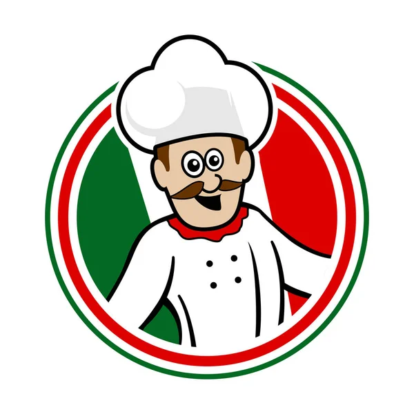 Italian Chef Emblem Logo Vector Graphic — Stock Vector