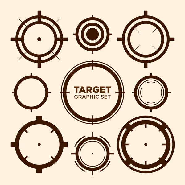Crosshair Target Graphic Icon Vector Graphic Set — Stock Vector