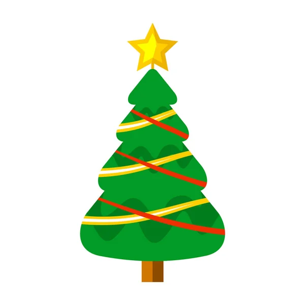 Nastro dell'albero di Natale del fumetto decorato — Vettoriale Stock