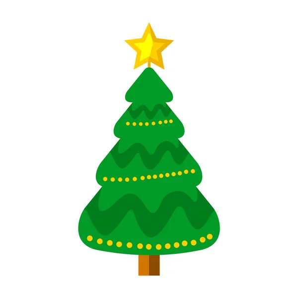 Dibujos animados árbol de Navidad Vector Ilustración — Vector de stock