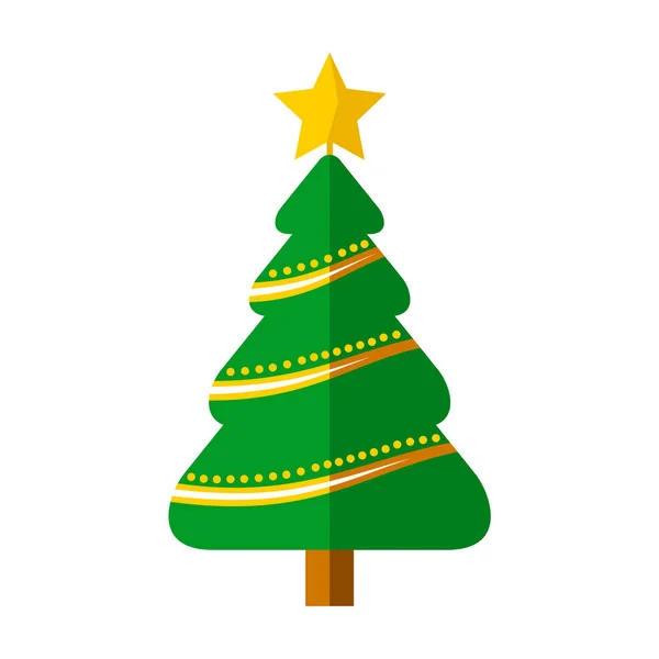 Árbol de Navidad decorado vector ilustración — Vector de stock