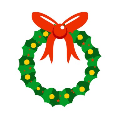 Garland illüstrasyon karikatür Noel süslenmiş