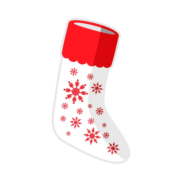 Christmas White Sock Snowflakes Illustration — Stock Vector