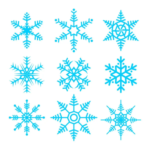 Snowflakes Vector Symbol Vector Illustration Set — Stock Vector