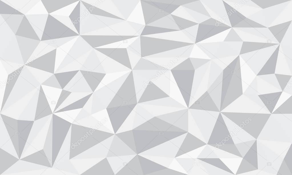 White Greyish Crystal Low Poly Art Background