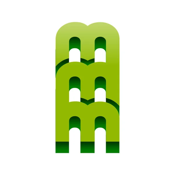 3D mmm inicjałami projekt Lettermark Symbol — Wektor stockowy