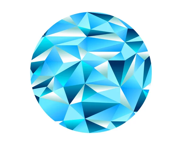 Diamond Ice Crystal Low Poli Ellisse sfondo — Vettoriale Stock