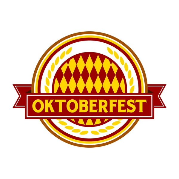 Oktoberfest Red Circular Badge Symbol Diseño de Logo — Vector de stock