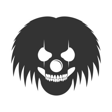 Clowny dağınık saçlı kafatası baş Logo Simge