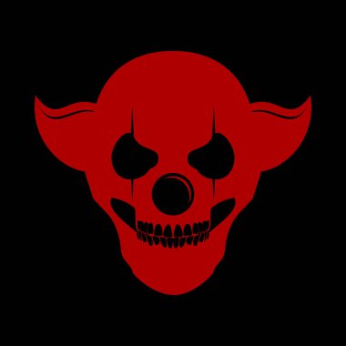 Kırmızı kafatası Clowny baş Logo sembol tasarımı