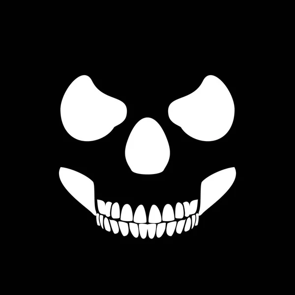 Profil du crâne Design fond noir — Image vectorielle