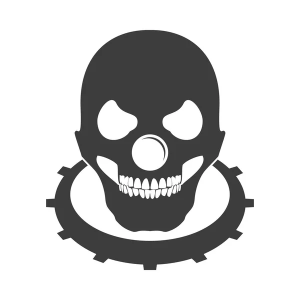 Crâne chauve tête de clown logo emblème Symbole — Image vectorielle