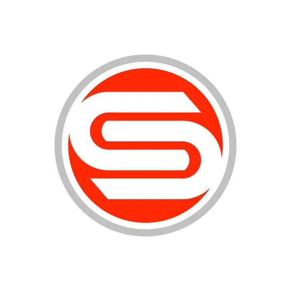 Emblema inicial S Media Link Circle —  Vetores de Stock