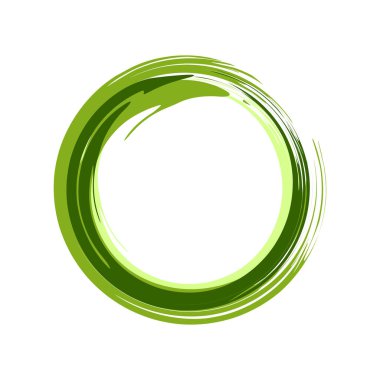 Zen sembol tasarlamak yeşil mürekkep fırçası