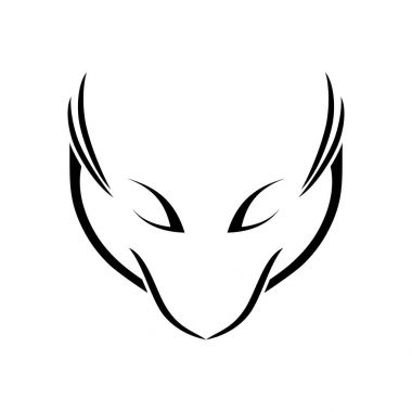 Soyut Fox satırları satır sanat sembol amblem tasarımı