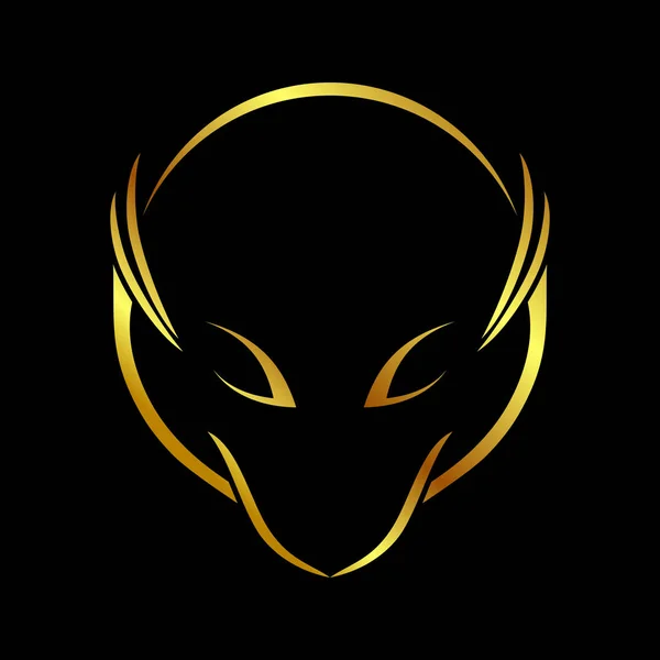 Symbole abstrait Fox Lines Gold Line Art Emblème — Image vectorielle