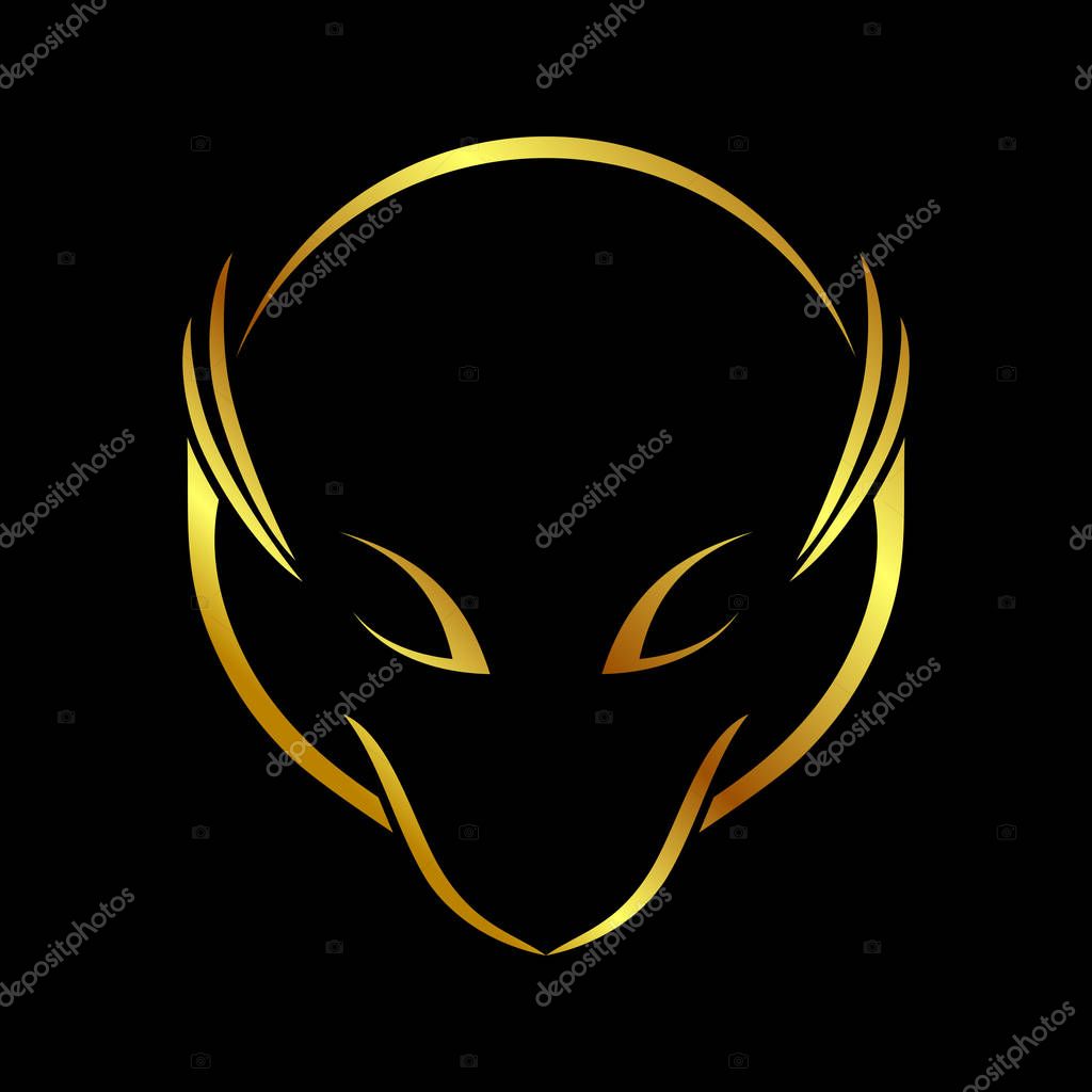 Abstract Fox Lines Gold Line Art Vector Symbol Emblem Graphic Logo Design