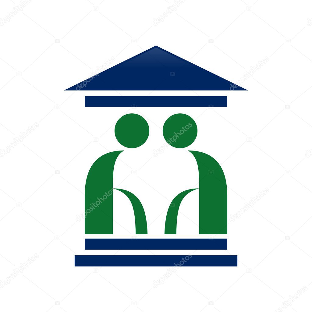 Abstract Elder House Human Figure Symbol Vector Graphic Logo Design