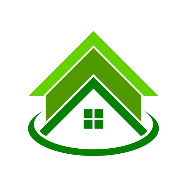 Símbolo de logotipo de habitação verde global — Vetor de Stock