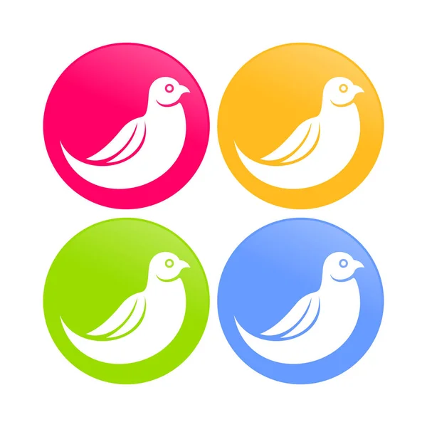 Absztrakt Dove madár színes kör ikonok — Stock Vector