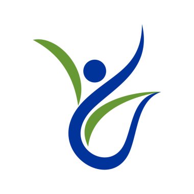 Soyut insan figürü Swoosh sağlıklı sembol Logo tasarımı