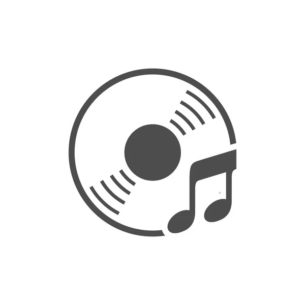 Audio CD Música Icono simple Blanco Diseño — Archivo Imágenes Vectoriales