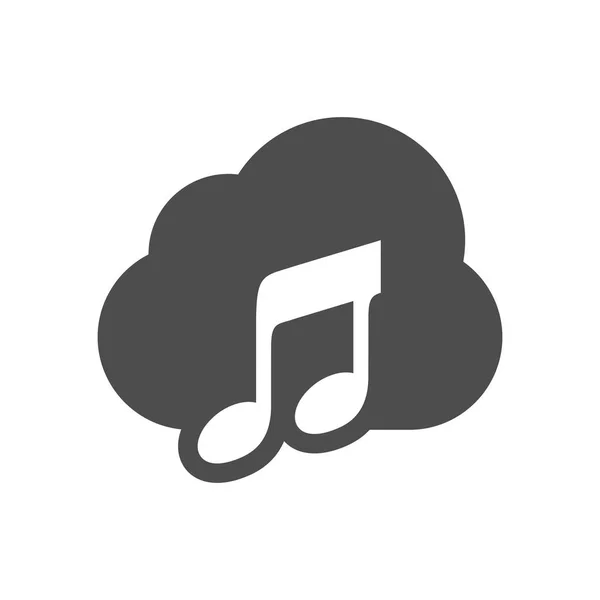 Design de ícone simples de nuvem de áudio — Vetor de Stock