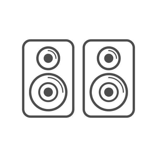 Alto-falante estéreo simples ícone branco Design — Vetor de Stock
